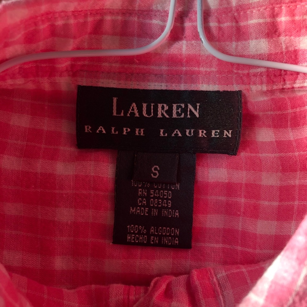 Pink plaid button down - Picture 2 of 3